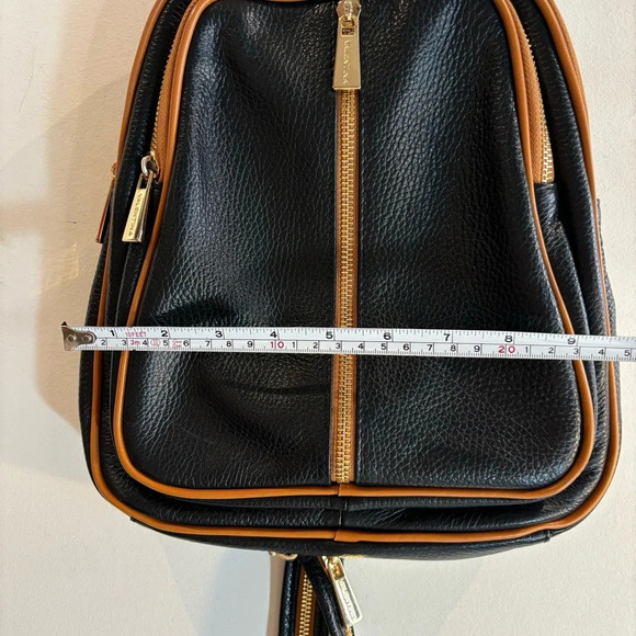 VALENTINA Convertible Purse Metal Handle Leather Multiple Pockets Backpack - Picture 5 of 15